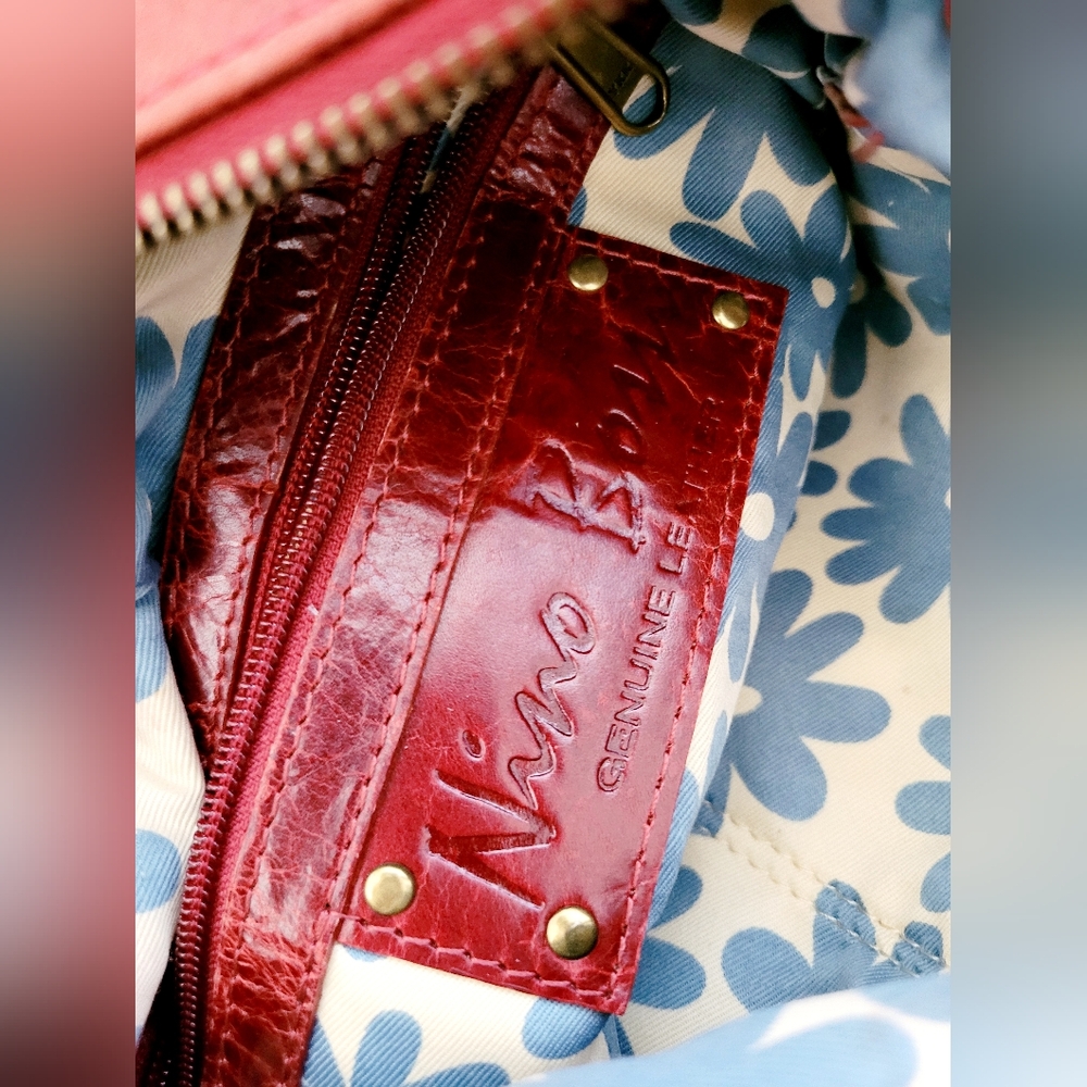 Nino Bossi Genuine Leather Red Crossbody/Organizer Bag 10.5"×11.5"×3" - Picture 2 of 16